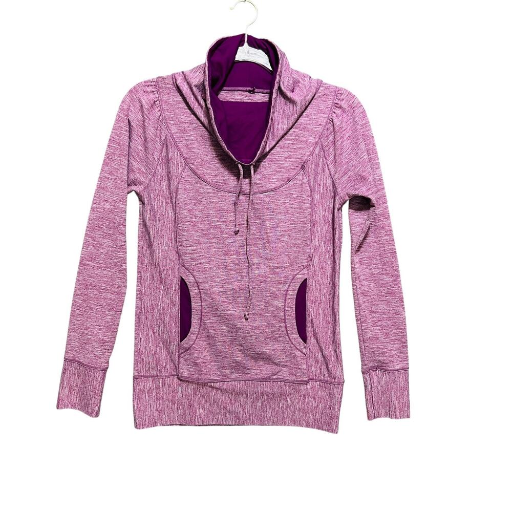 PRANA Women Cozy Sweater Pullover Size XS Oversized Cowl Neck Kangaroo Pockets - Picture 1 of 8